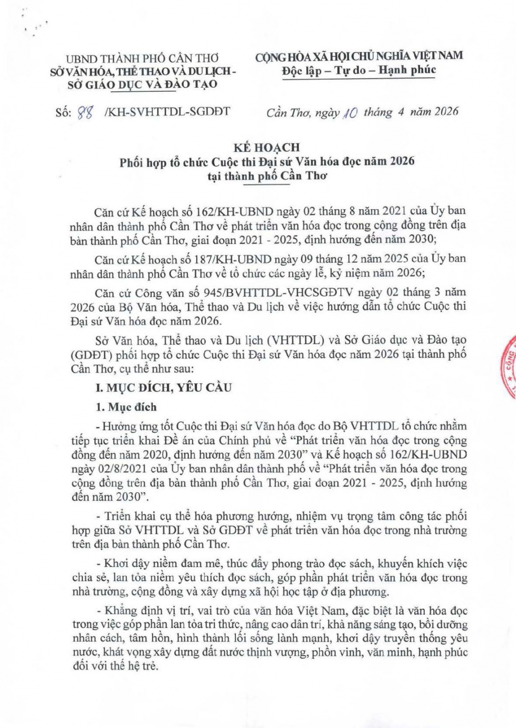 KHPH 88 to chuc Cuoc thi Dai su van hoa doc 2026 001