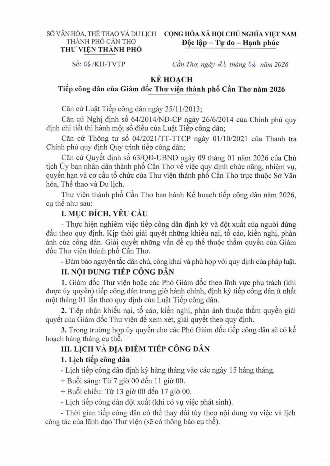 KH 06 TVTP Tiep cong dan cua Giam doc TV TPCT nam 2026 24 02 26 Page 1